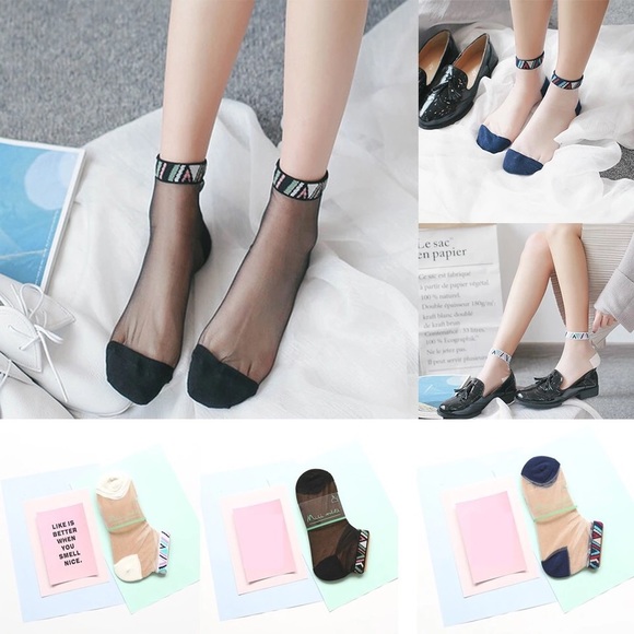 🎀BOGO🎀 2 Pair Sheer Black Anklets - Picture 3 of 5